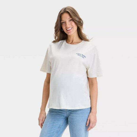 Short Sleeve "Super Mama" Maternity T-Shirt Isabel Maternity Ingrid & Isabel Med - Picture 1 of 3